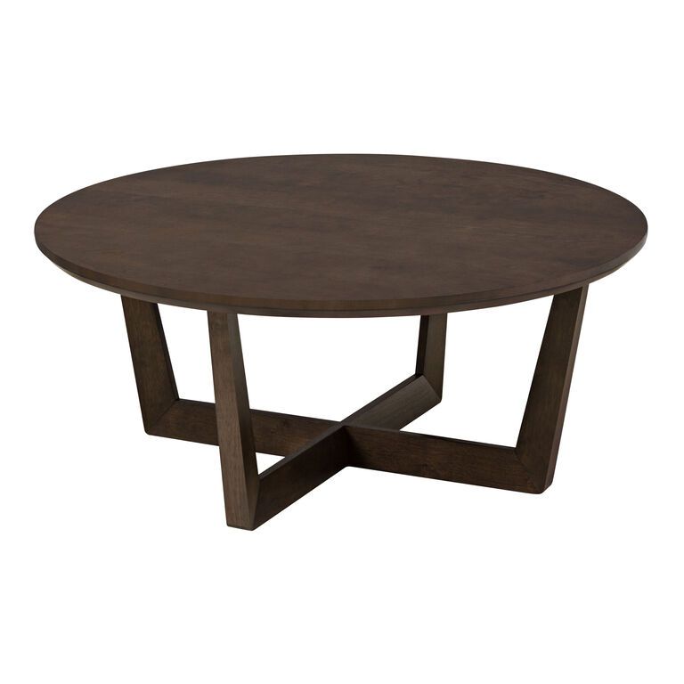 Mid-Century Modern Round Coffee Table (Walnut)